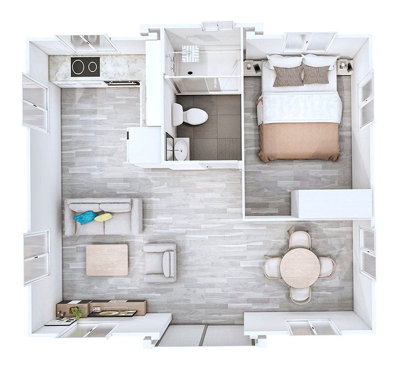 Residential modular home interior layout